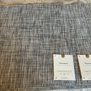 Threshold Gray Textured Woven Placemats, Set of 2